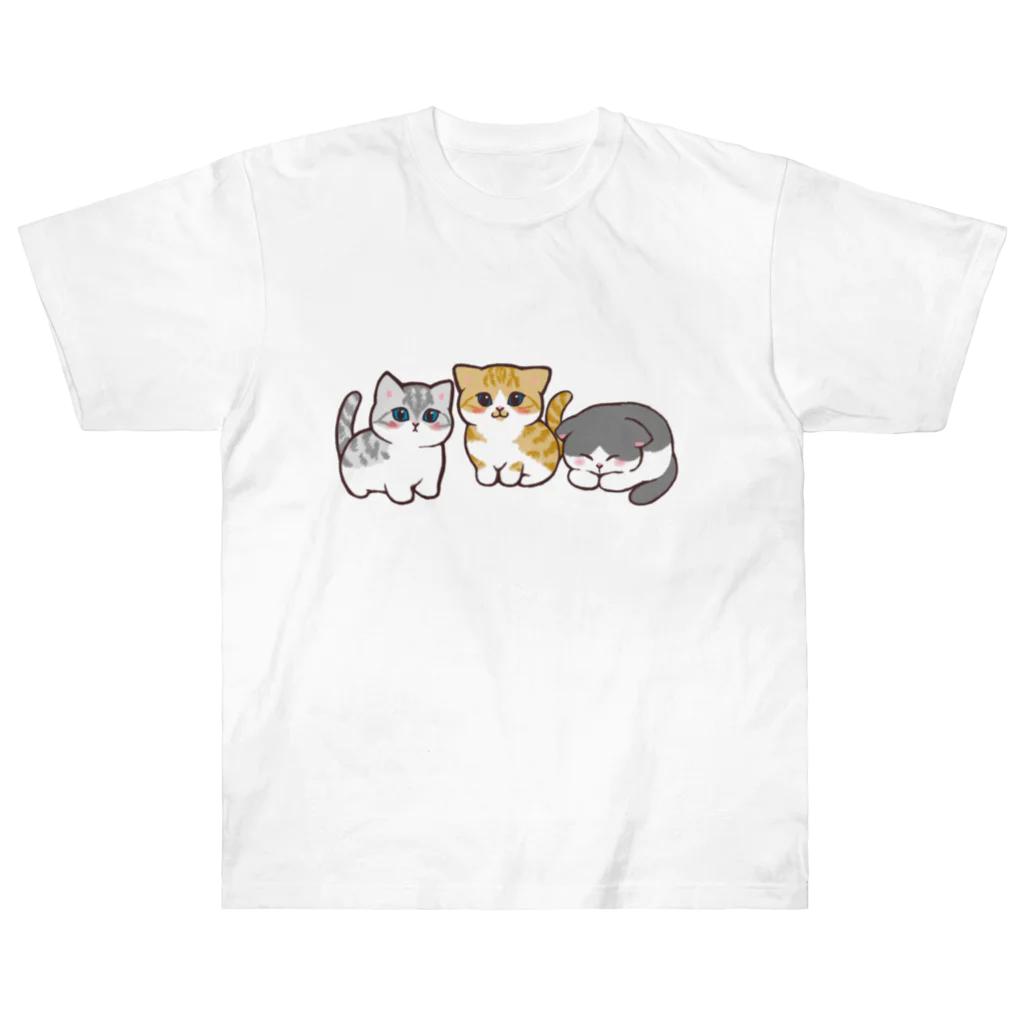 ふわにゃんshopののんびりにゃんず ヘビーウェイトTシャツ