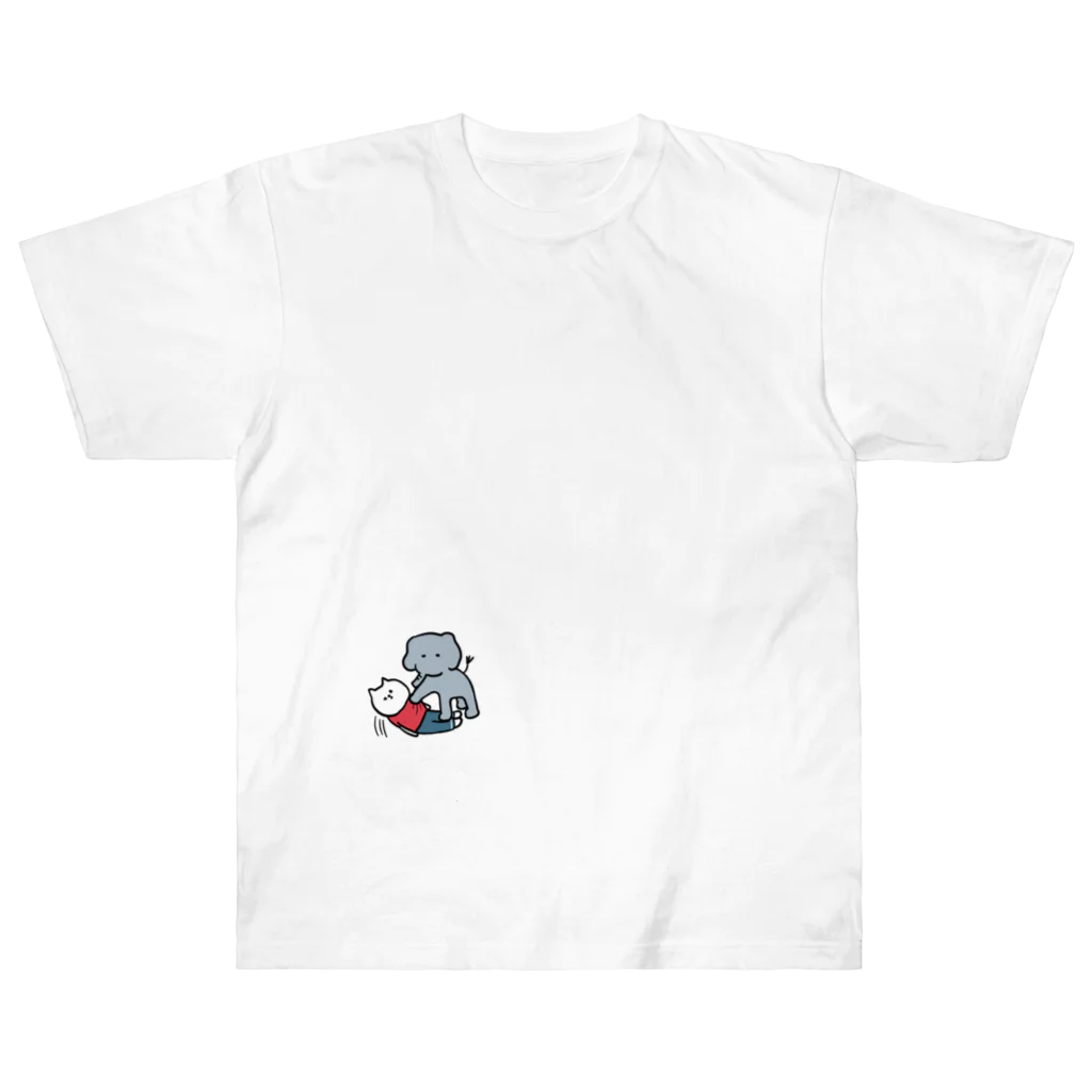 nyansakuのぞうとねこ Heavyweight T-Shirt