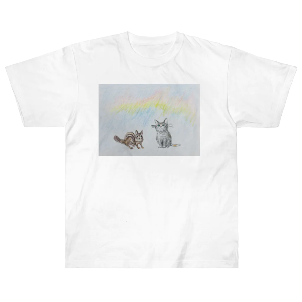 しまりす工房の彩雲「ミーコの世界探索」 Heavyweight T-Shirt