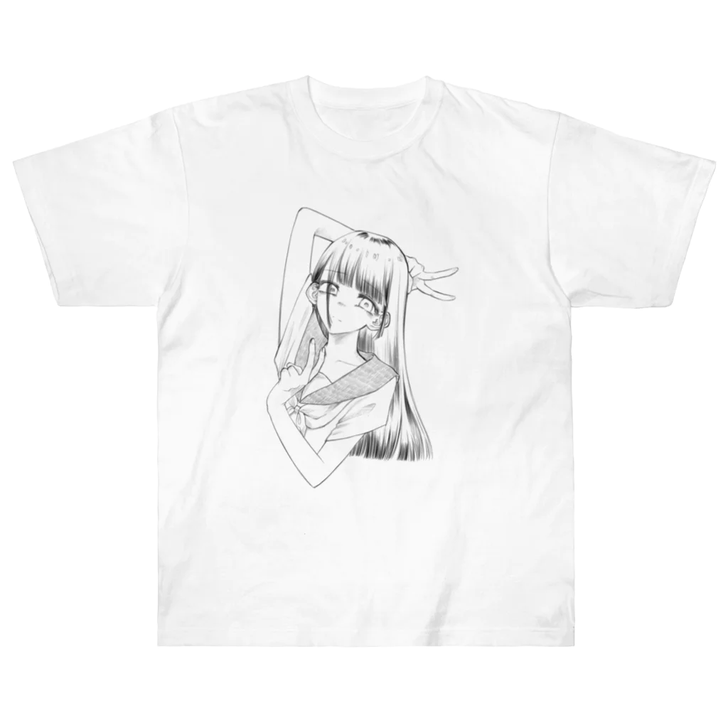 紅くじら🐳のおんなのこ Heavyweight T-Shirt