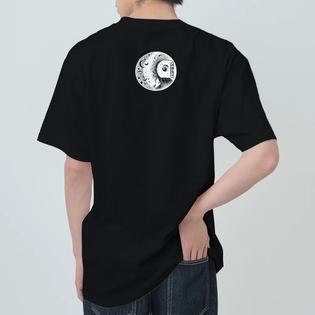 kazeou（風王）の孤独の月(AI生成)反転 ヘビーウェイトTシャツ