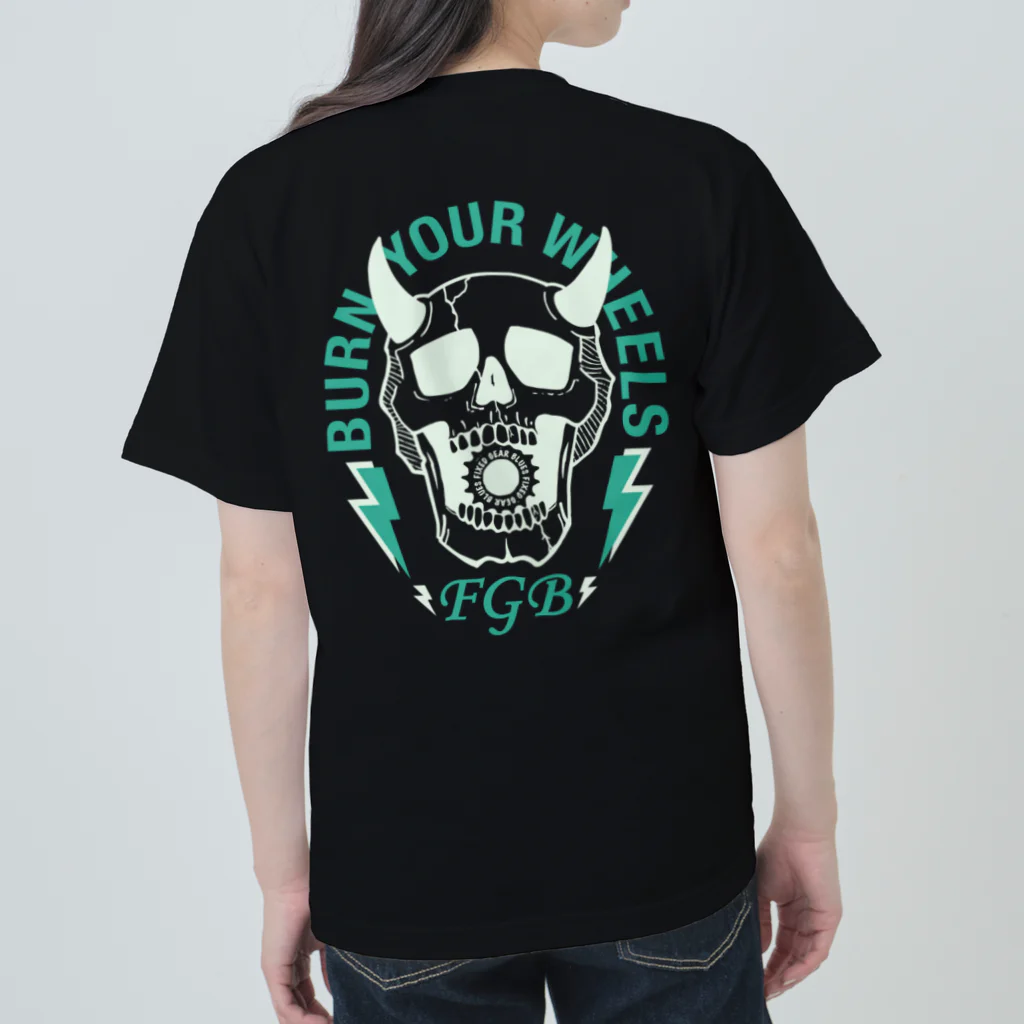 ラッキークライミングマンの FIXED GEAR BLUES / BURN YOUR WHEELS Heavyweight T-Shirt