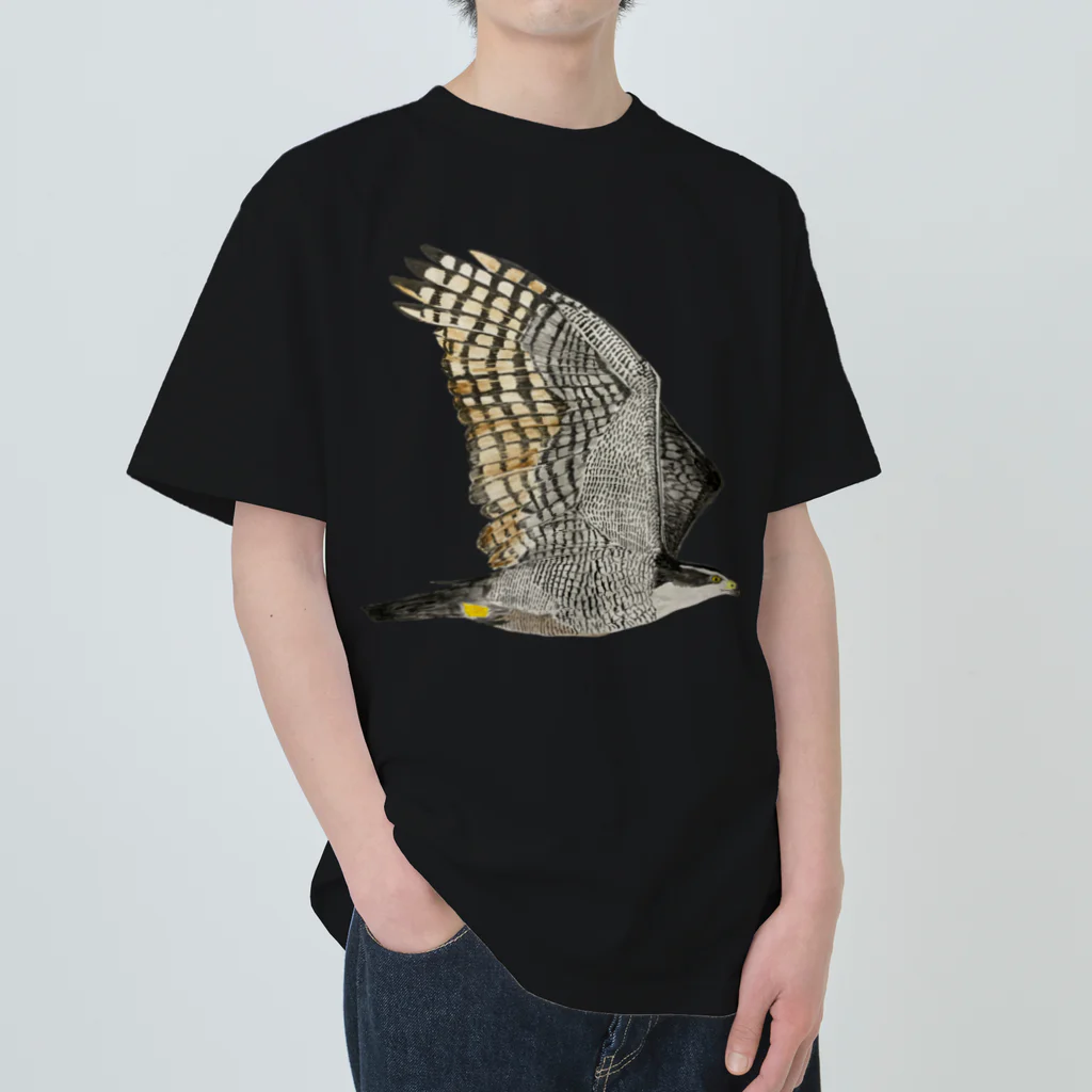 Coshi-Mild-Wildのオオタカ　飛ぶぞ🦅🪶 ヘビーウェイトTシャツ