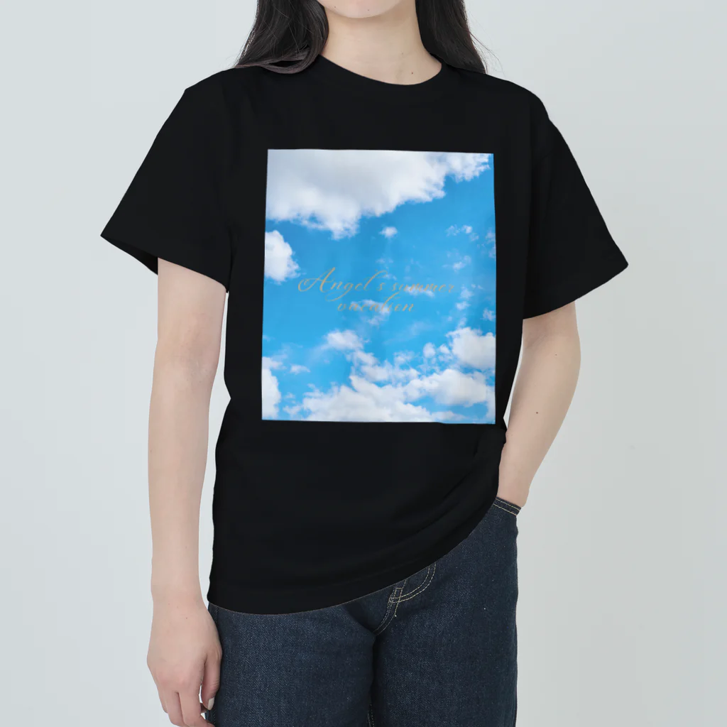 ゆにねこ惑星のପ天使の夏休みଓ青空旅行(枠なし) Heavyweight T-Shirt