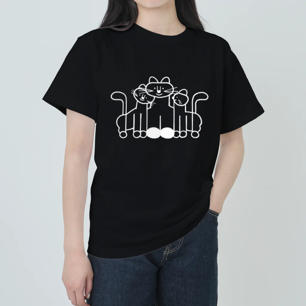 nuru  SHOP  のねこのおやこ スリスリ Heavyweight T-Shirt