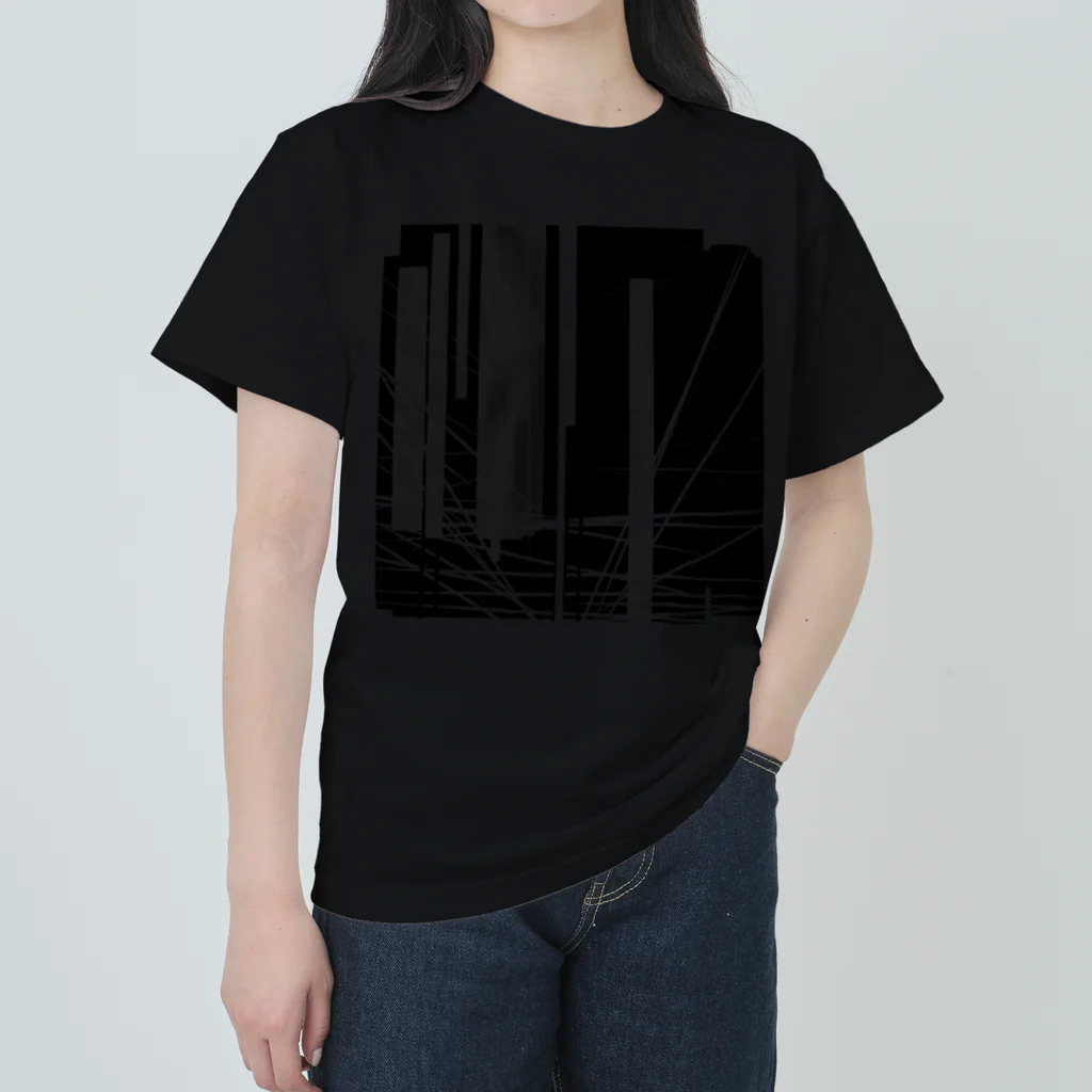 【松】黒金アートこぎん和紙和柄の96005黒シリーズblack Heavyweight T-Shirt