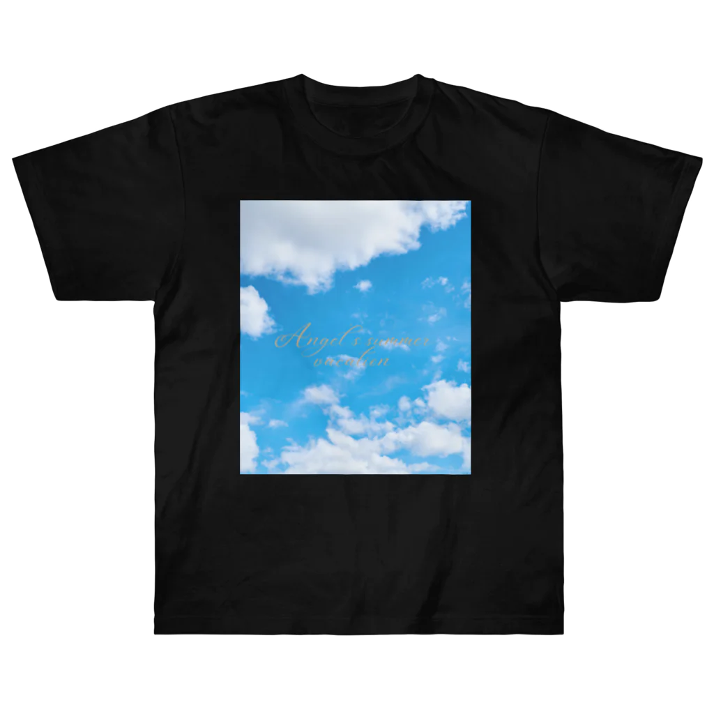 ゆにねこ惑星のପ天使の夏休みଓ青空旅行(枠なし) Heavyweight T-Shirt