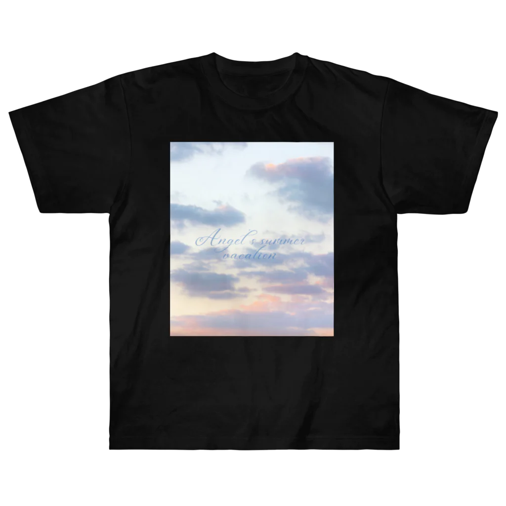 ゆにねこ惑星のପ天使の夏休みଓ夕暮れ旅行(枠なし) Heavyweight T-Shirt