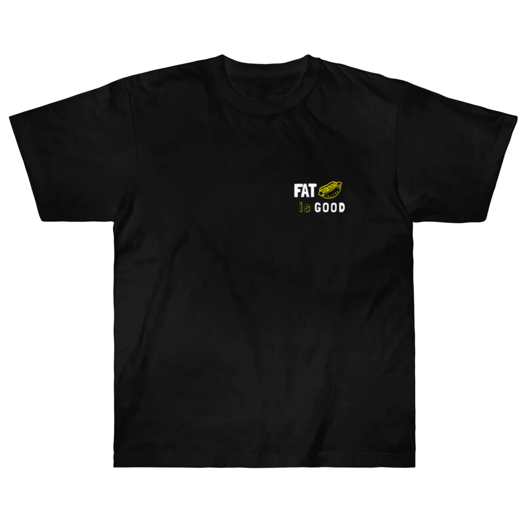 FAT is GOOD のFAT is GOOD  半袖Tシャツ　白文字ロゴ ヘビーウェイトTシャツ