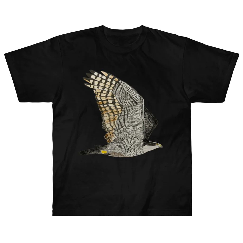 Coshi-Mild-Wildのオオタカ　飛ぶぞ🦅🪶 ヘビーウェイトTシャツ