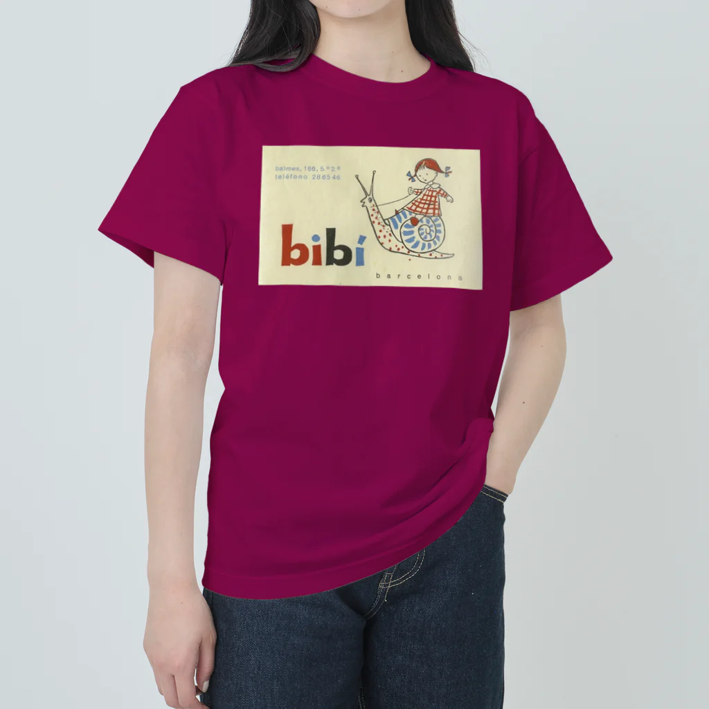 YS VINTAGE WORKSのスペイン・バルセロナ　1965年 bibiカタツムリに乗る女の子 Heavyweight T-Shirt