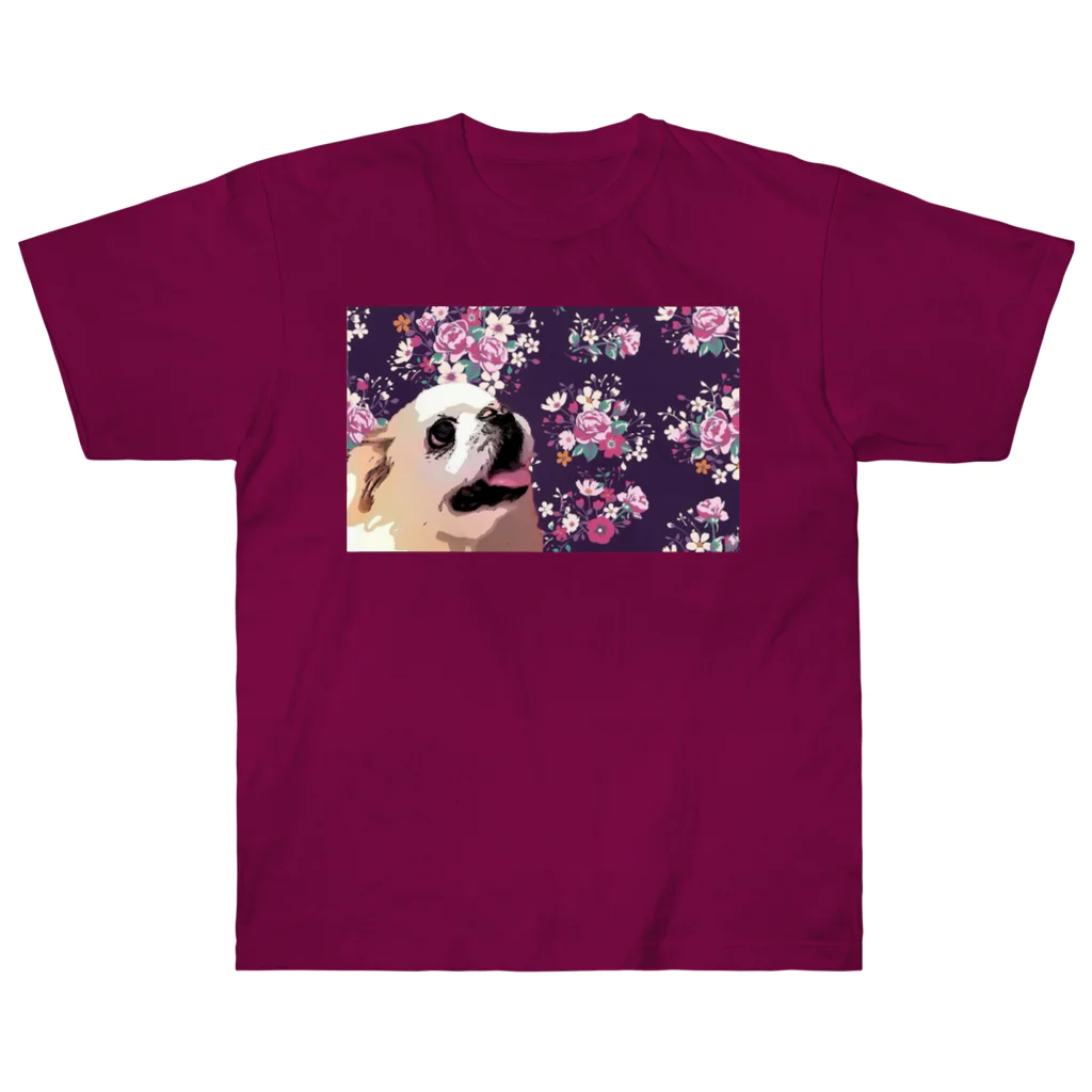 scbb2020の白ペキ 犬 Dog My Love ヘビーウェイトTシャツ