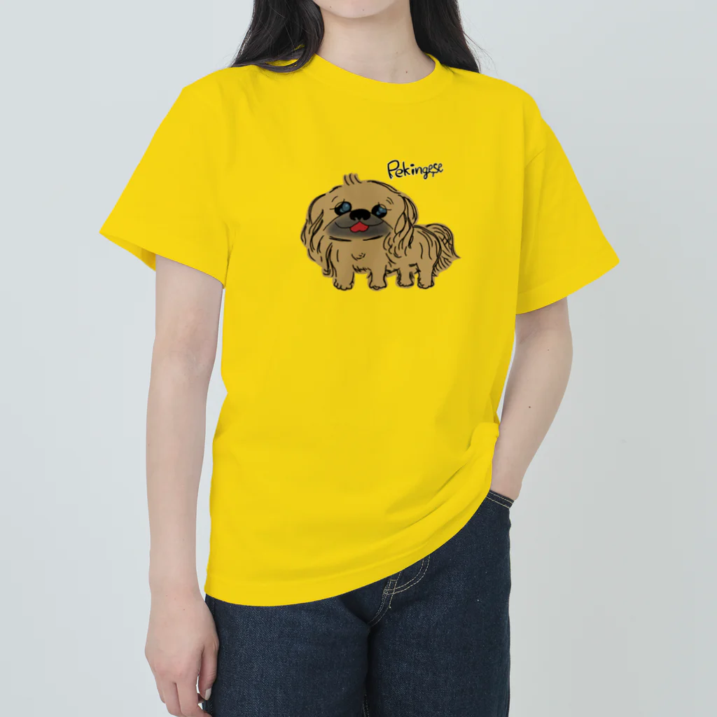 CHOSANAの笑うペキニーズ(茶) Heavyweight T-Shirt