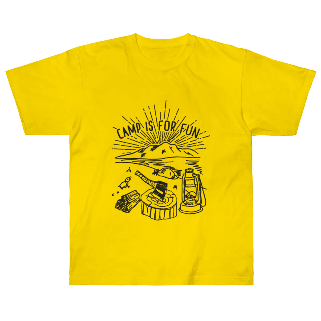 Too fool campers Shop!のキャンプは楽しむもの01(黒文字) Heavyweight T-Shirt