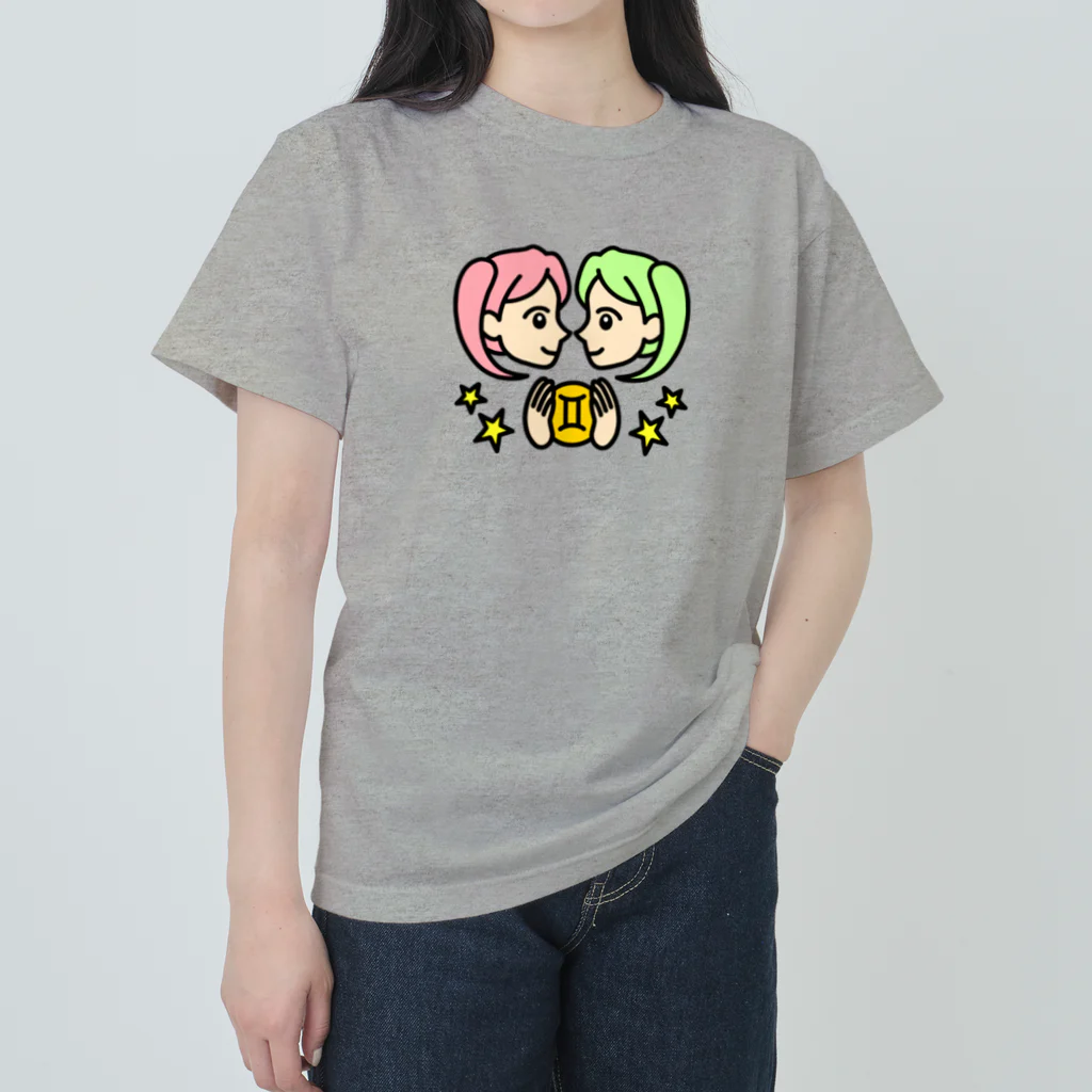 Yukarinaの星座ショップのふたご座♊ ヘビーウェイトTシャツ