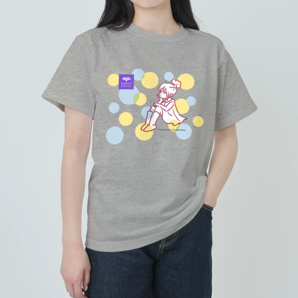 obosa_DENS/SABEAR_shop ＠SUZURIのpipi girl_ドット_バック透過 ヘビーウェイトTシャツ