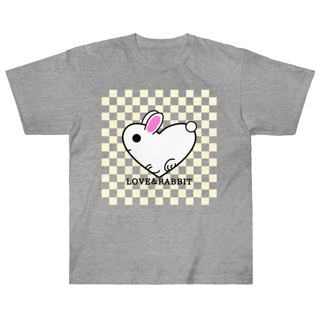 kazeou（風王）のLOVE＆RABBIT(市松)Y ヘビーウェイトTシャツ