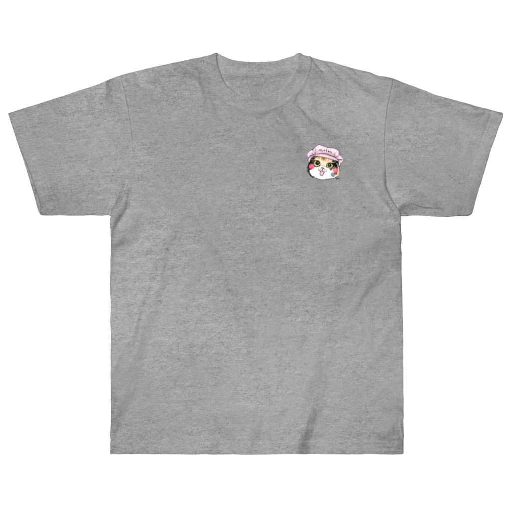 shop あこ猫犬屋のピンク帽のみかんちゃん Heavyweight T-Shirt