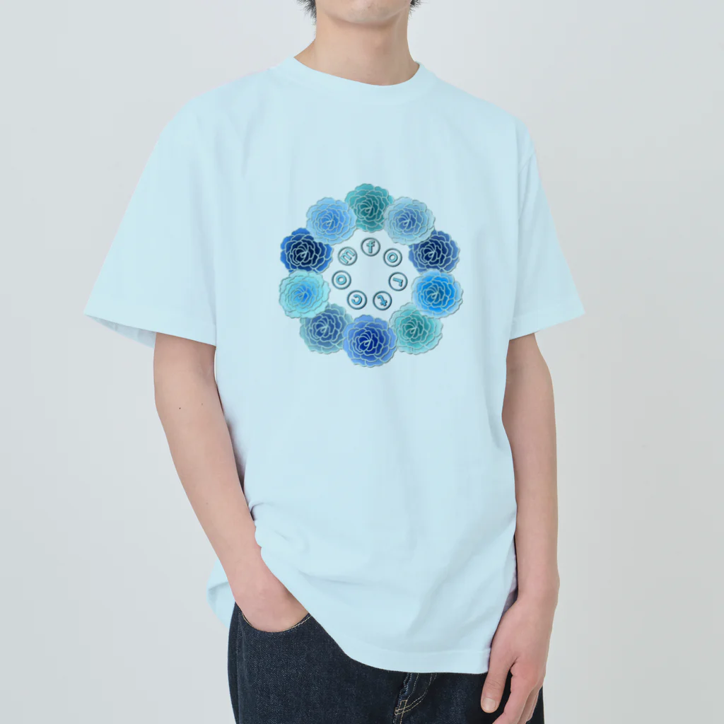 𝖕𝖊𝖙𝖎𝖙 ❋ 𝖗𝖊𝖕𝖔𝖘【 ﾌﾟﾃｨ・ﾙ ﾎﾟ 】の🔵comfort〜ブルーバージョン 🔵 ヘビーウェイトTシャツ