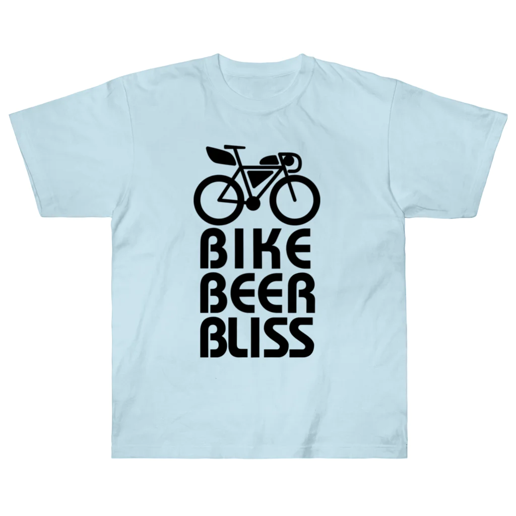 茶玄豆麦商店 with Bongole cycling TeamのBIKE BEER BLISS  ヘビーウェイトTシャツ