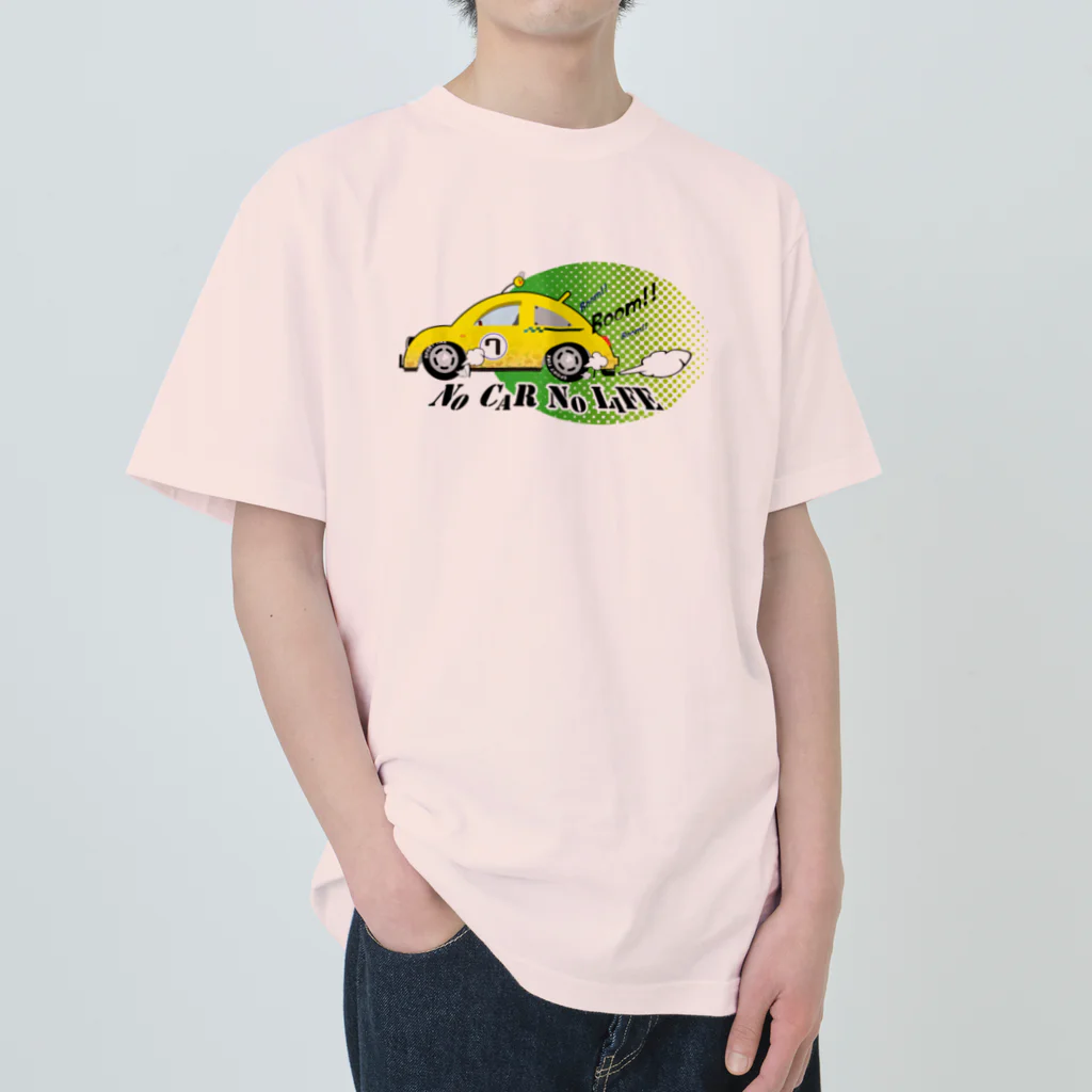 -Miyabi-のレトロスポーツカー No Car No Life ヘビーウェイトTシャツ