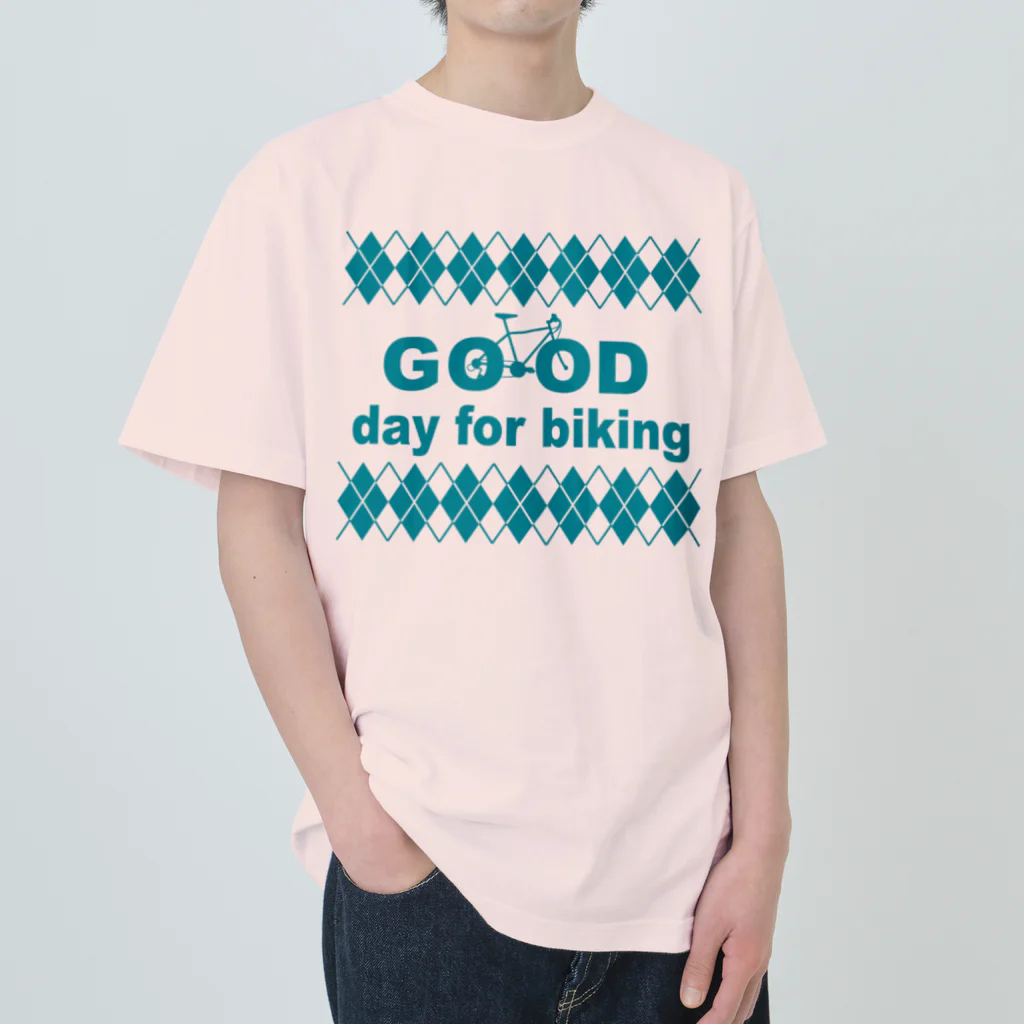 キッズモード某のチャリロゴアーガイル(mint) Heavyweight T-Shirt