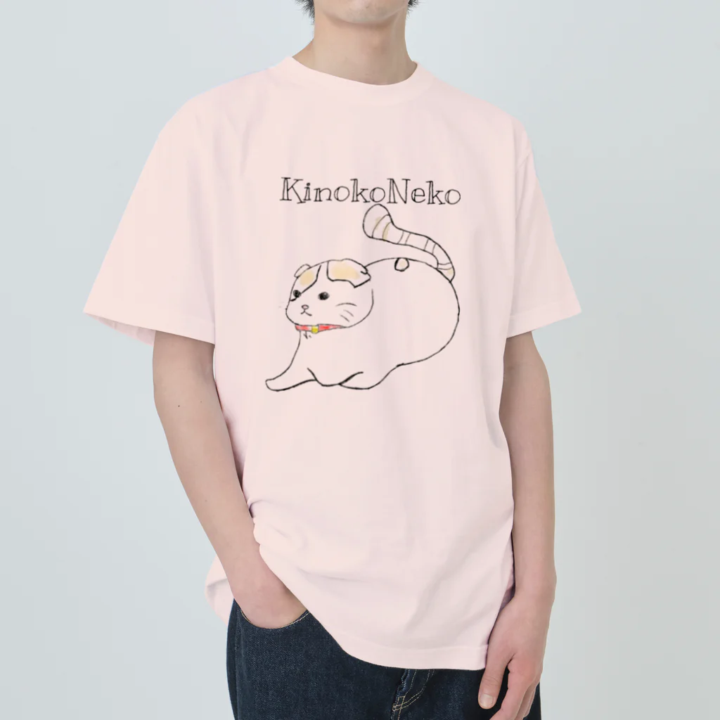 KinokoNeko@保護猫支援の【保護猫支援】イラスト前ちゃん Heavyweight T-Shirt