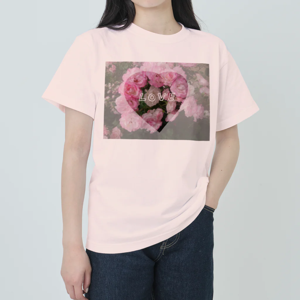 』Always Keep Sunshine in your heart🌻の薔薇の花はお好き？？ Heavyweight T-Shirt