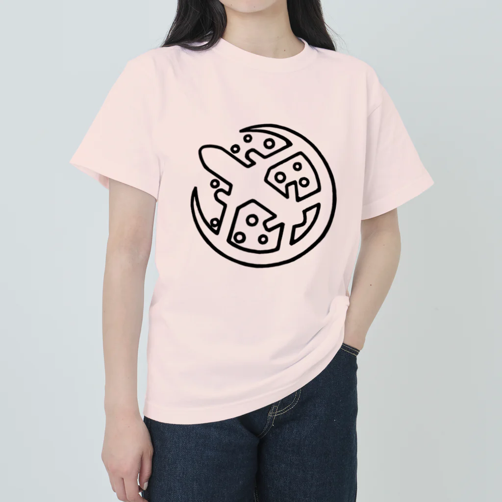 KIKOの月と飛行機の構図 ヘビーウェイトTシャツ