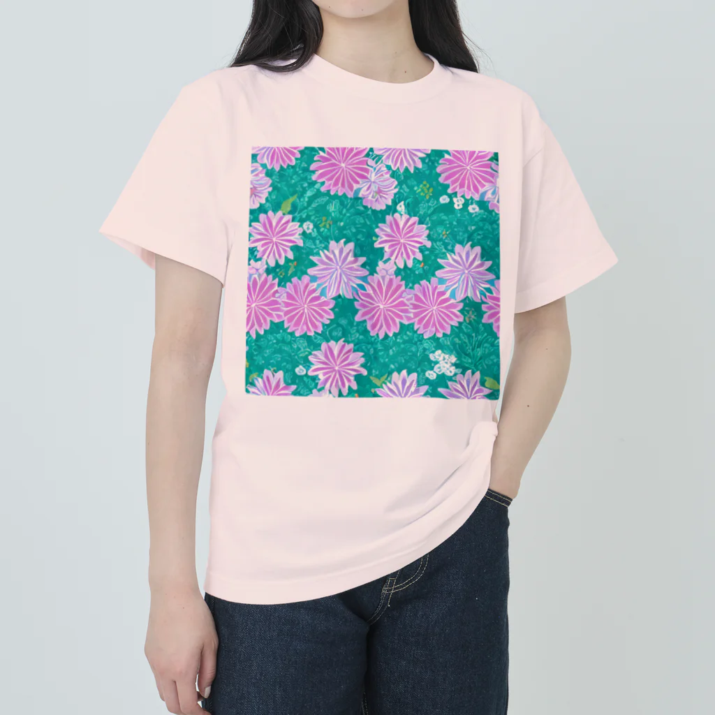 Kinpiragobohのお花と緑 Heavyweight T-Shirt