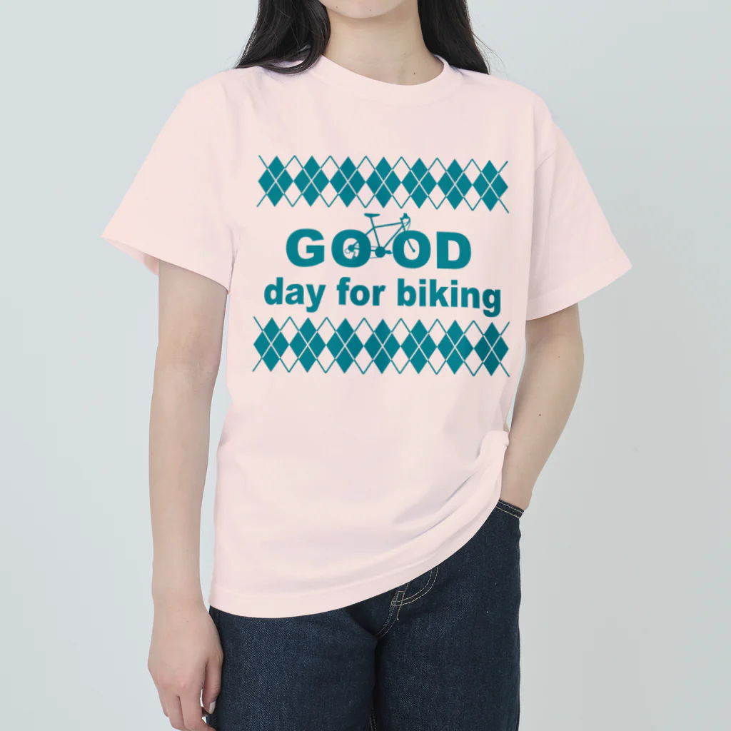 キッズモード某のチャリロゴアーガイル(mint) Heavyweight T-Shirt