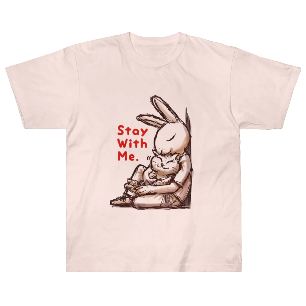 BeachBunnyのうさぎとねこ　Stay With Me ヘビーウェイトTシャツ