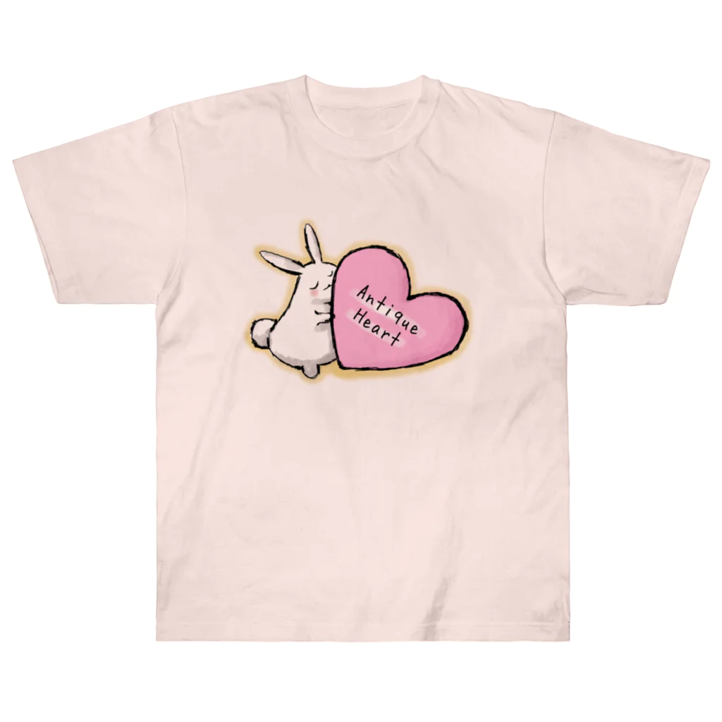 AntiqueHeartのおっきいはーとうさ ヘビーウェイトTシャツ