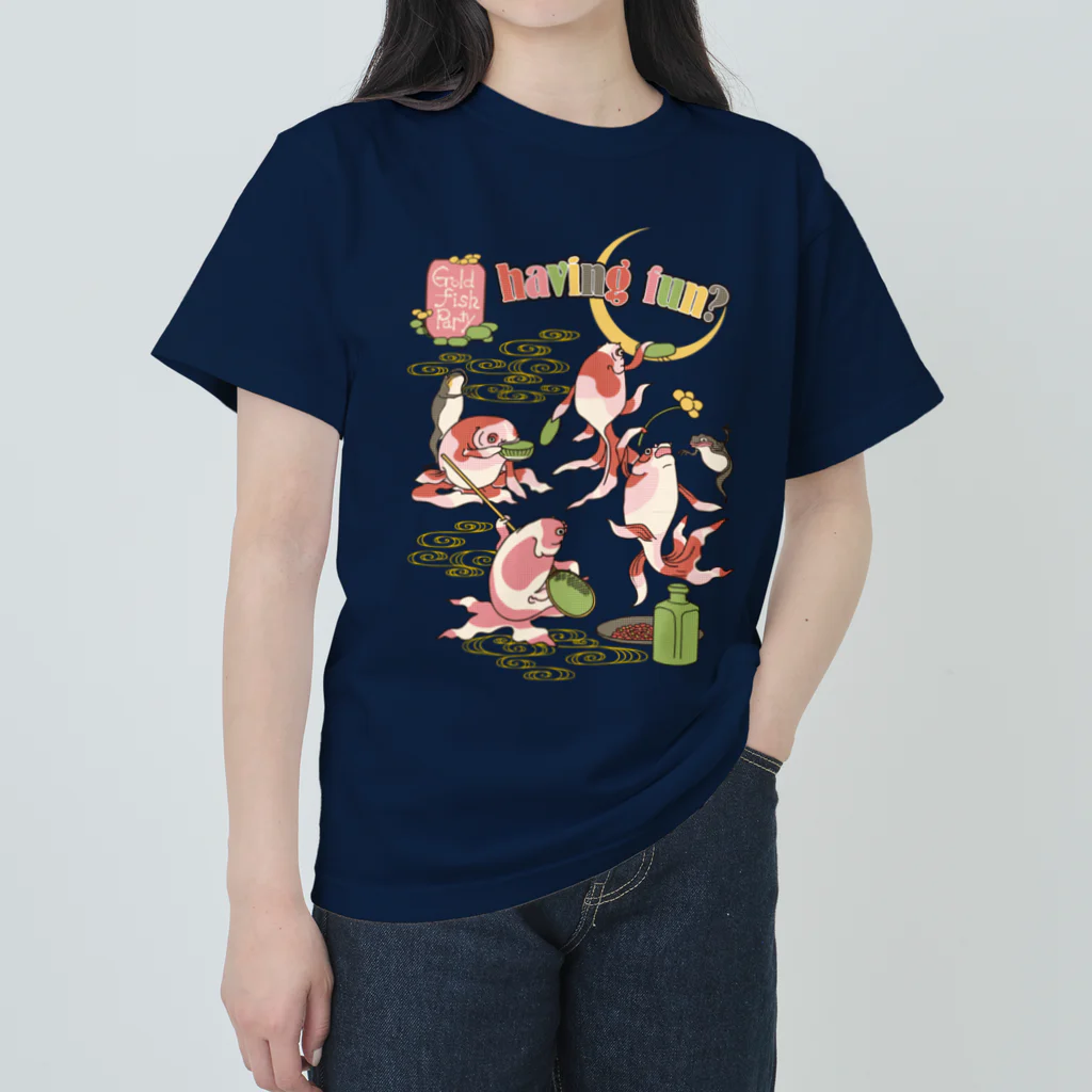 HIGEQLOのg​o​l​d​f​i​s​h​ ​p​a​r​t​y ヘビーウェイトTシャツ