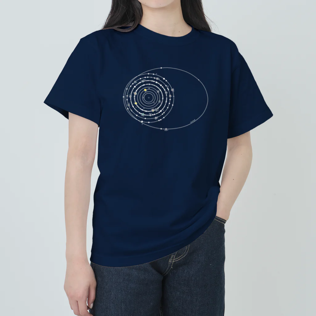 cosmicatiromの太陽系の衛星 白 Heavyweight T-Shirt
