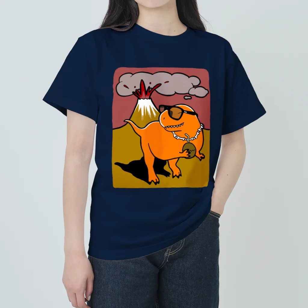 DinogaSuki -恐竜のこども服-のパリピティラノ ヘビーウェイトTシャツ