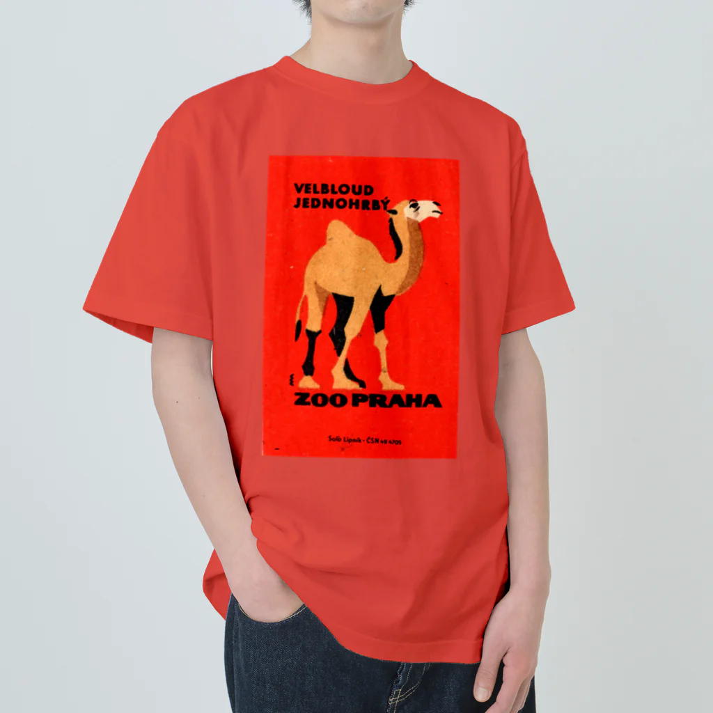 YS VINTAGE WORKSのチェコ　プラハ動物園　ラクダ Heavyweight T-Shirt