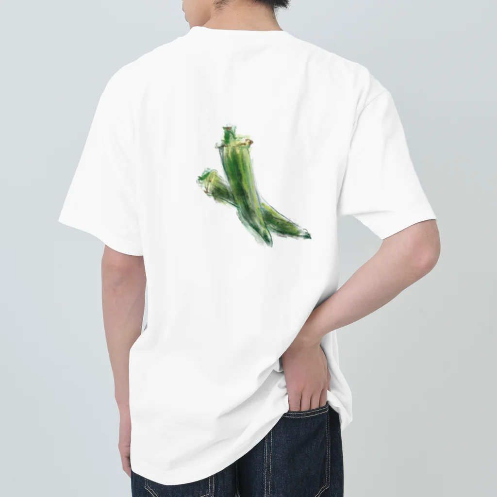 akane_art（茜音工房）のベジタブルT（オクラ） Heavyweight T-Shirt