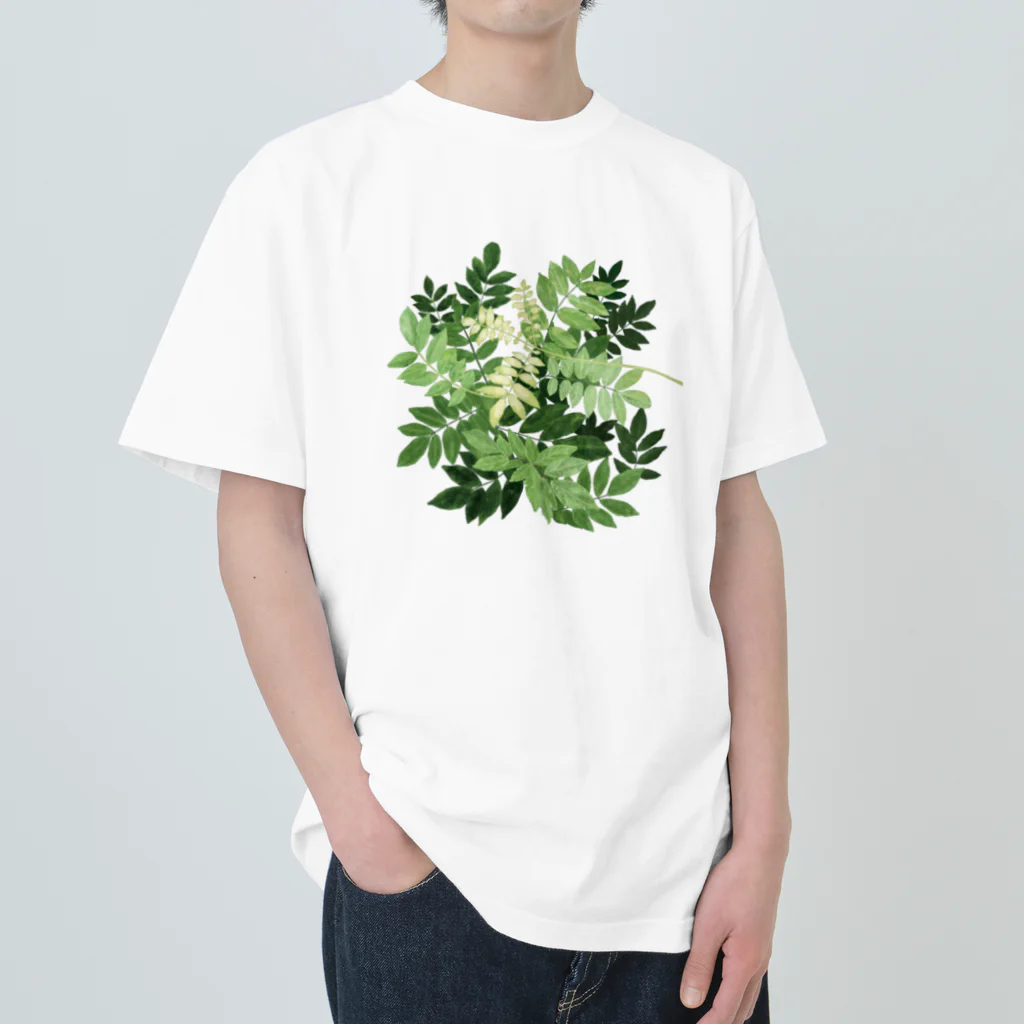 Wonder Bird Forestの藤の葉陰 Heavyweight T-Shirt