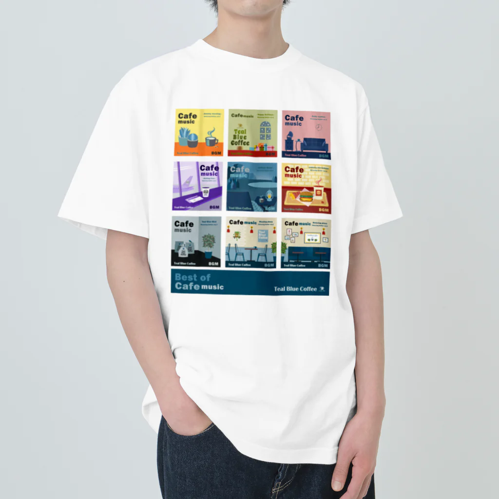 Teal Blue CoffeeのBest of Cafe music ヘビーウェイトTシャツ