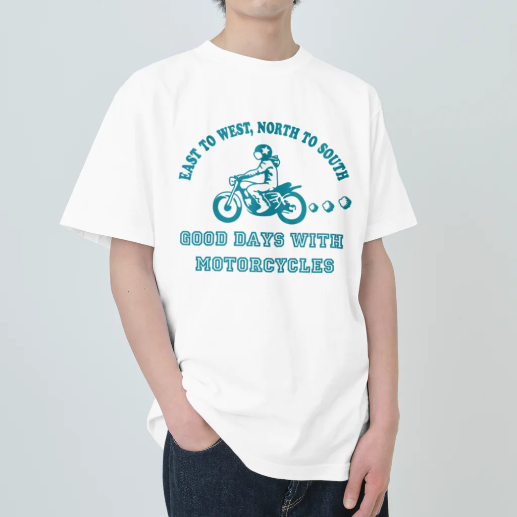 キッズモード某のバイク日和 (ミント) ヘビーウェイトTシャツ