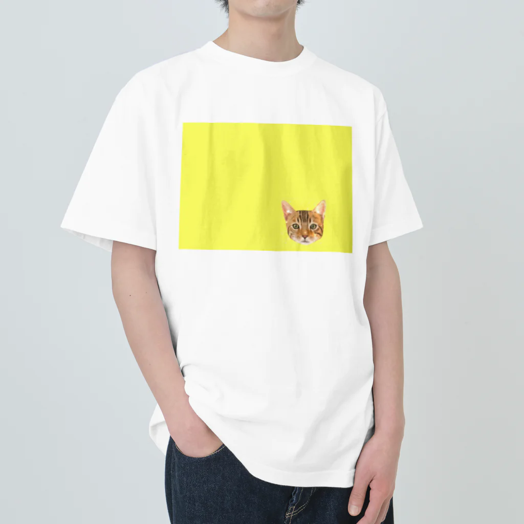 utouch_のネコ【顔】 Heavyweight T-Shirt