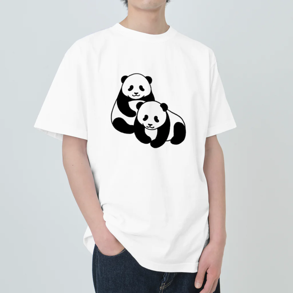chippokeの双子パンダ Heavyweight T-Shirt