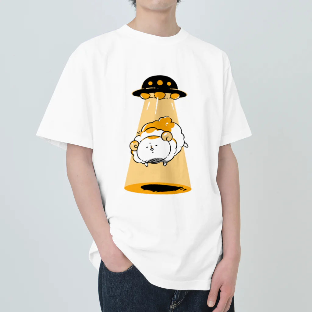 カクカクshopのキャトられひつじ Heavyweight T-Shirt