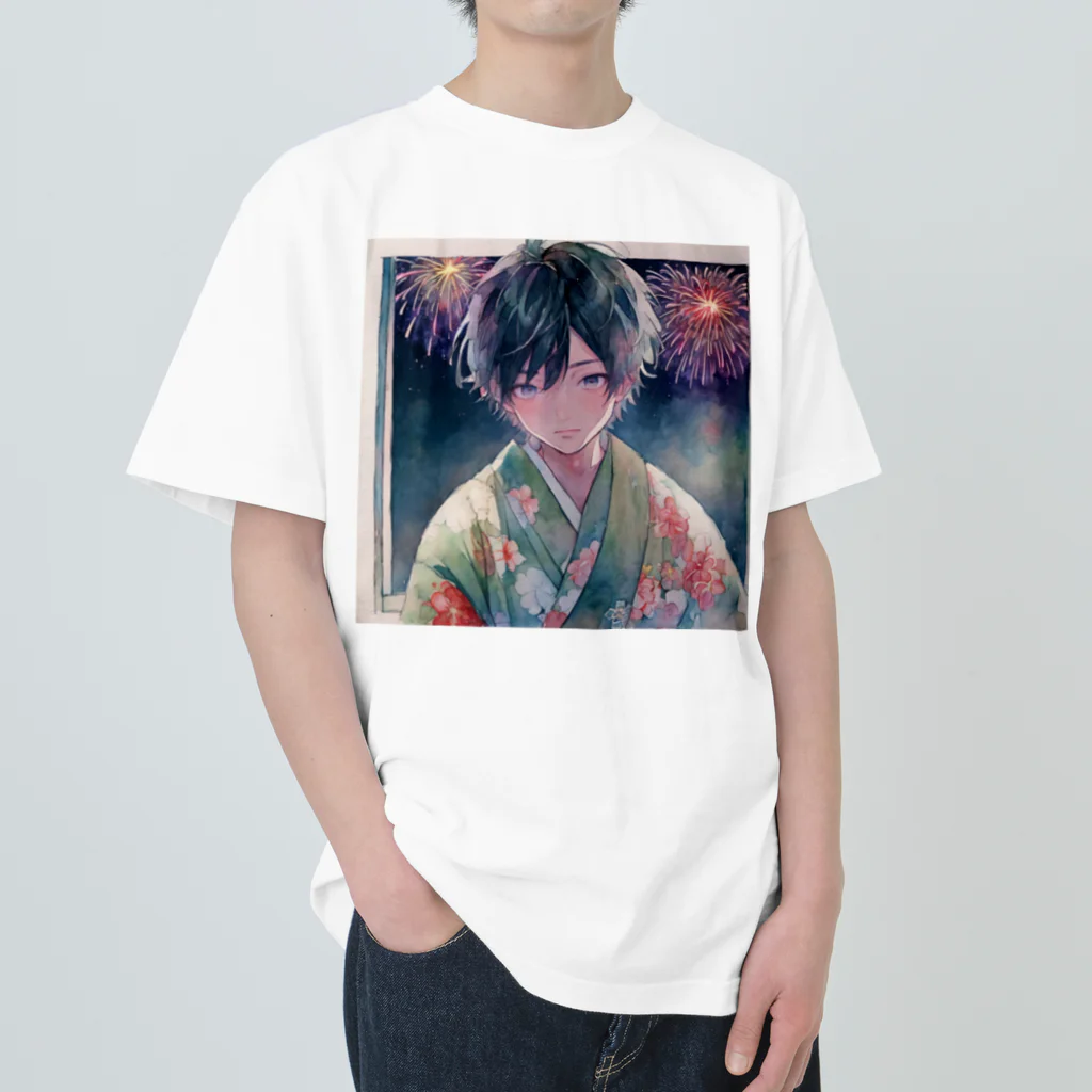 0w0の001_fireworks ヘビーウェイトTシャツ