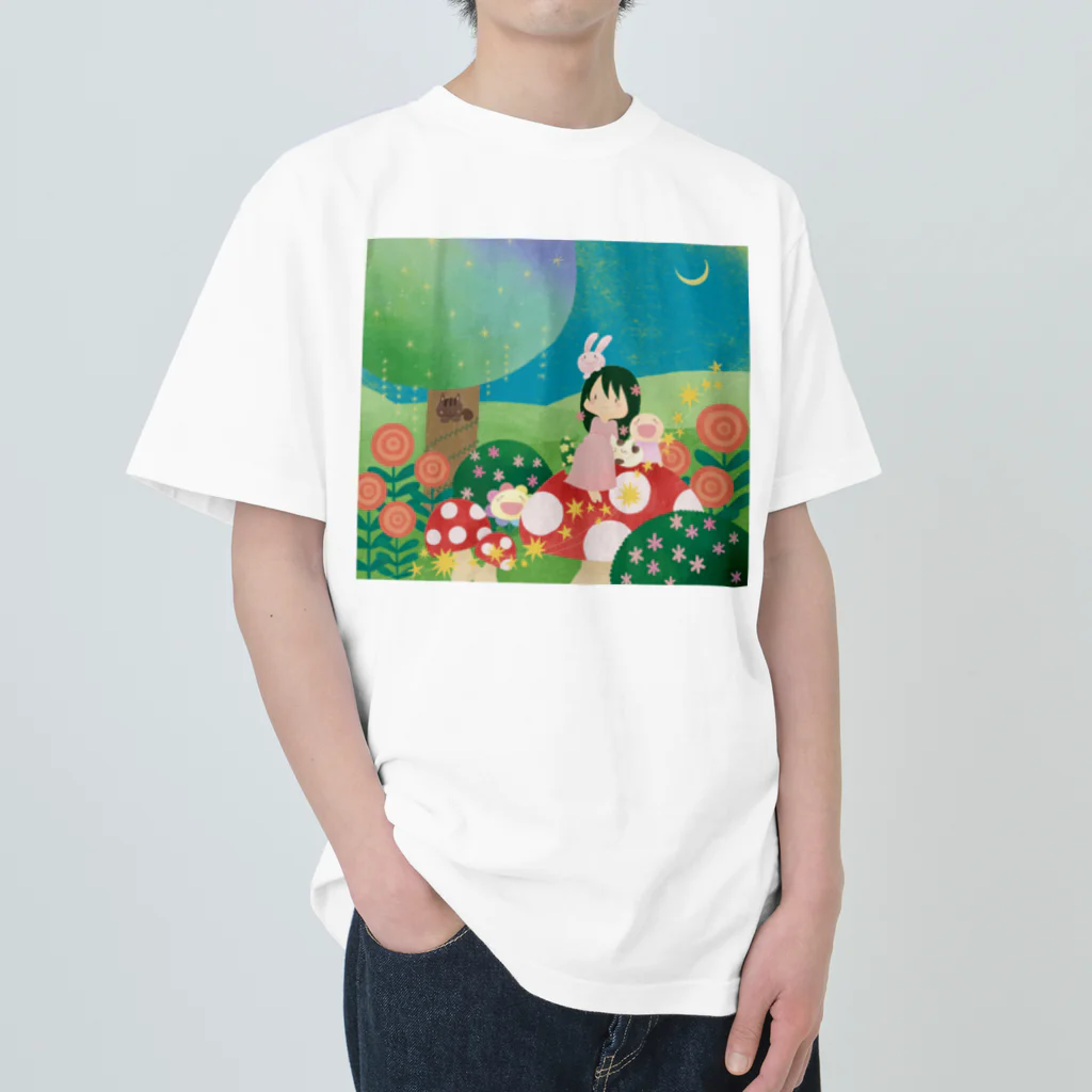 あとりええむえふの星とキノコの丘で Heavyweight T-Shirt