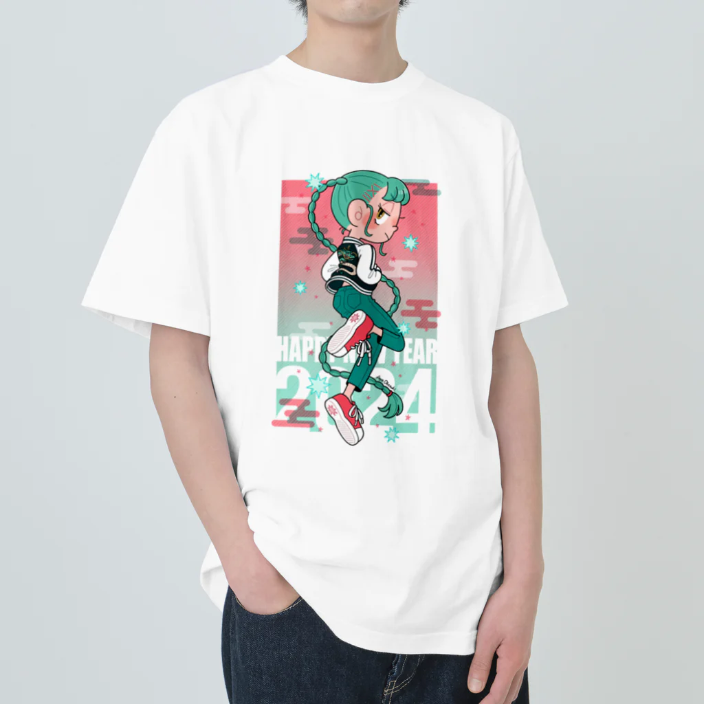 おおつきあやの辰年ガール Heavyweight T-Shirt