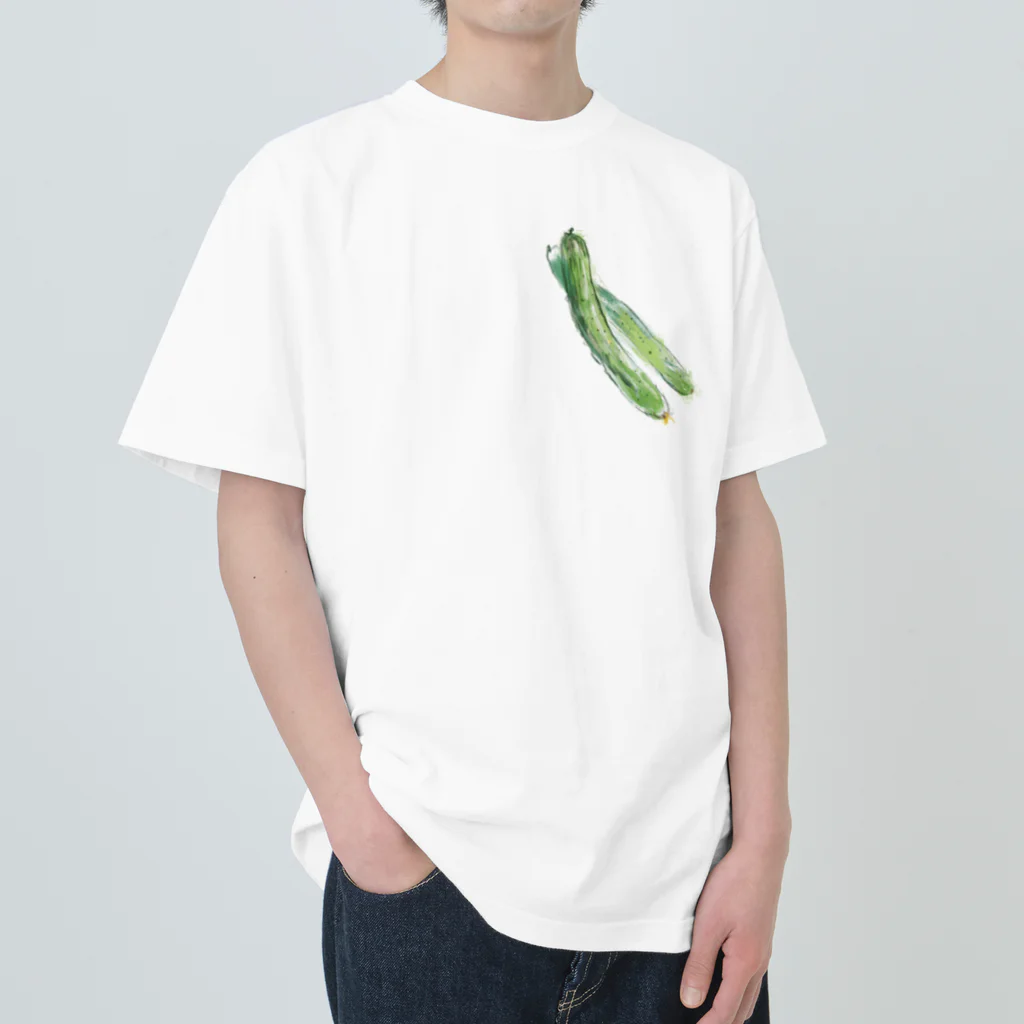 akane_art（茜音工房）のベジタブルT（キュウリ） Heavyweight T-Shirt