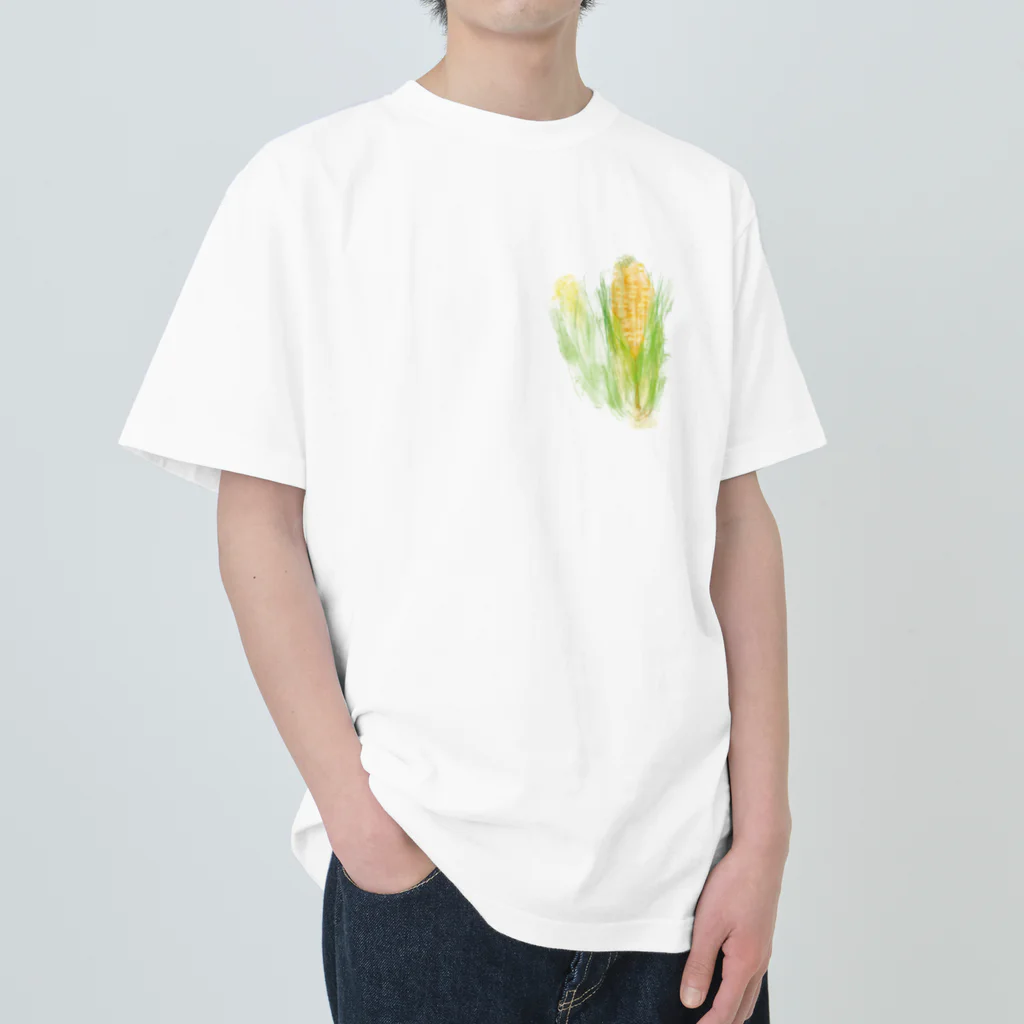 akane_art（茜音工房）のベジタブルT（トウモロコシ） Heavyweight T-Shirt