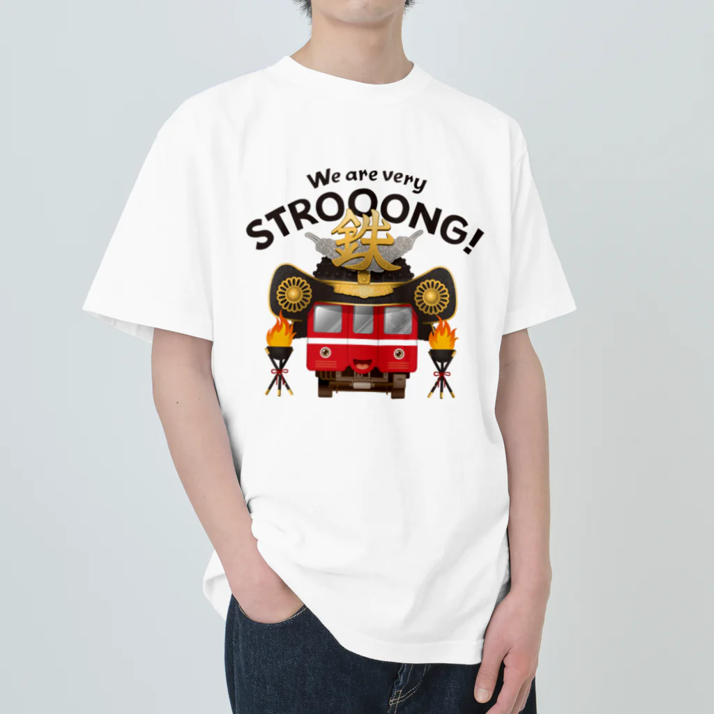 Train Kids! SOUVENIR SHOPの赤い電車 「 武士 ( もののふ ) 」 ヘビーウェイトTシャツ